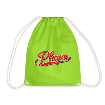 player players gamble gambler gamer chill best - Drawstring Bag - neon green - Front
