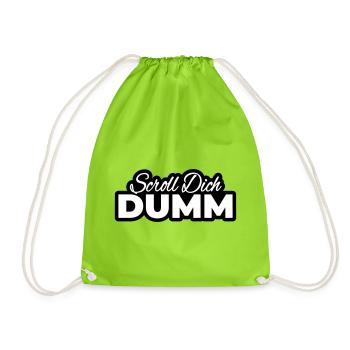 Scroll You Stupid Typo Print - Drawstring Bag - neon green - Front