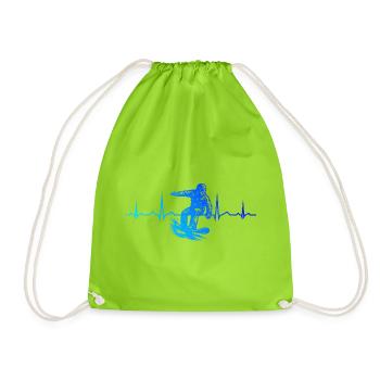 Ein Motiv nur für Snowboard - Turnbeutel - Neongrün - Vorne