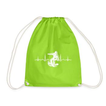 Cool snowboard inspiration - Drawstring Bag - neon green - Front