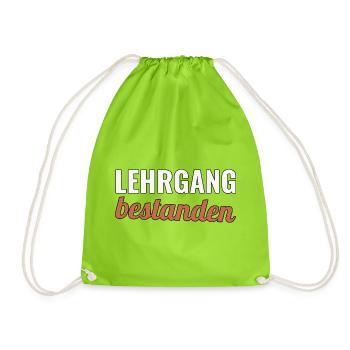 Feuerwehr Ausbildung Geschenk zum Lehrgangsabschlu - Turnbeutel - Neongrün - Vorne