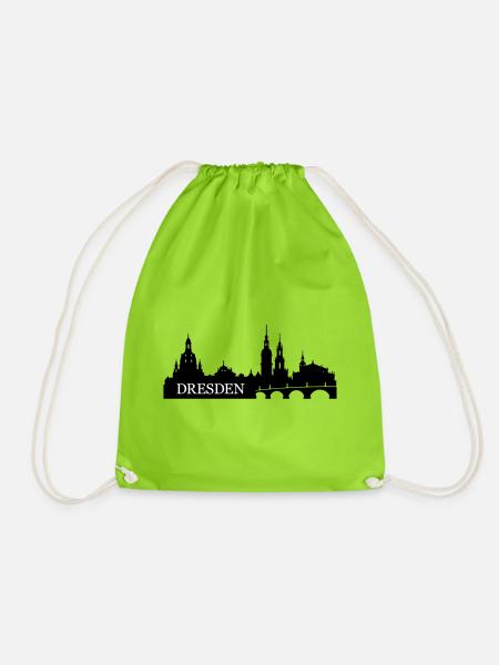 Dresden Skyline - Turnbeutel - Neongrün