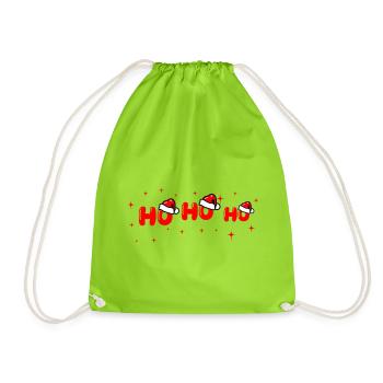 Lettrage Ho Ho Ho Santa - Sac de sport léger - vert néon - Devant