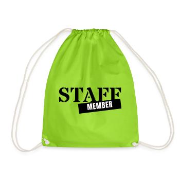 Staff Member - Team Personal Event Employee - Drawstring Bag - neon green - Front
