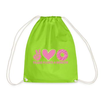 Beignets Paix et Amour - Sac de sport léger - vert néon - Devant