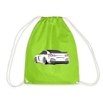 GTR Racing Tuner Symbol Gift Idea - Drawstring Bag - neon green - Front