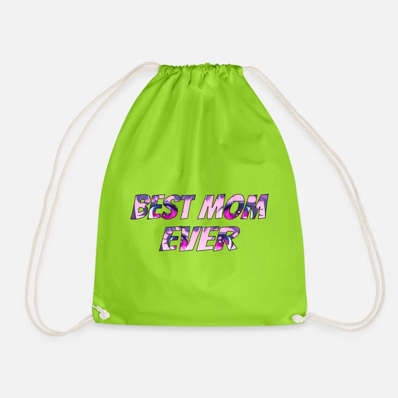 Best Mom Ever Pink Psy Pattern - Turnbeutel - Neongrün