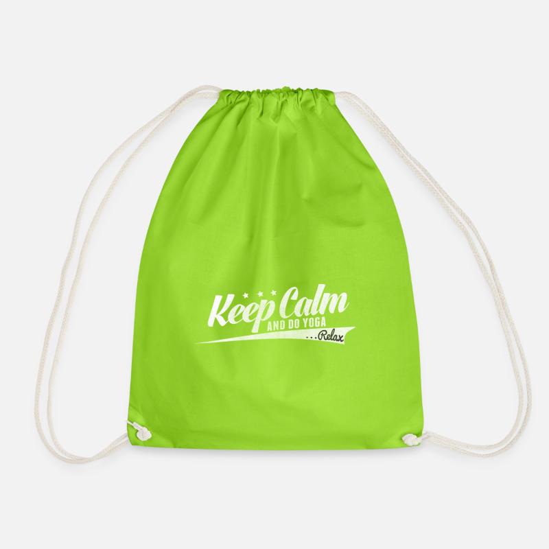 Keep Calm Yoga Relaxation - Drawstring Bag - neon green