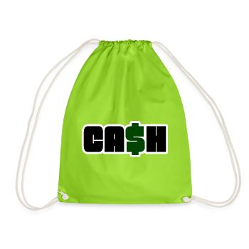 Green Cash Dollar – Tippfehler - Turnbeutel - Neongrün - Vorne