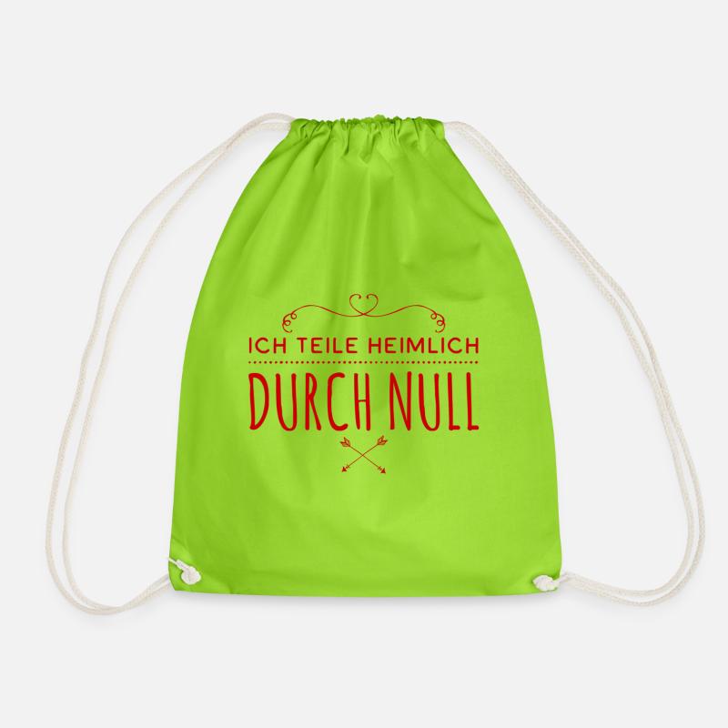 ich teile heimlich durch Null - Turnbeutel - Neongrün