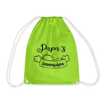 Papas Sonnenschein - Turnbeutel - Neongrün - Vorne