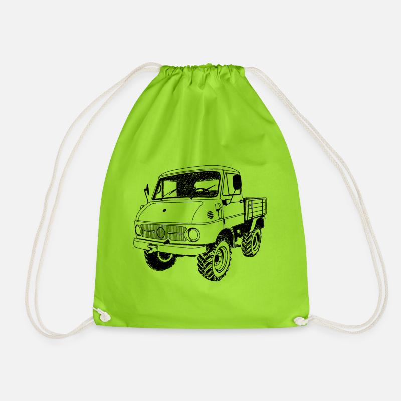 Unimog - Oldtimer - Offroad - Universal Motorgerät - Turnbeutel - Neongrün