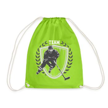 Eishockey T - Drawstring Bag - neon green - Front