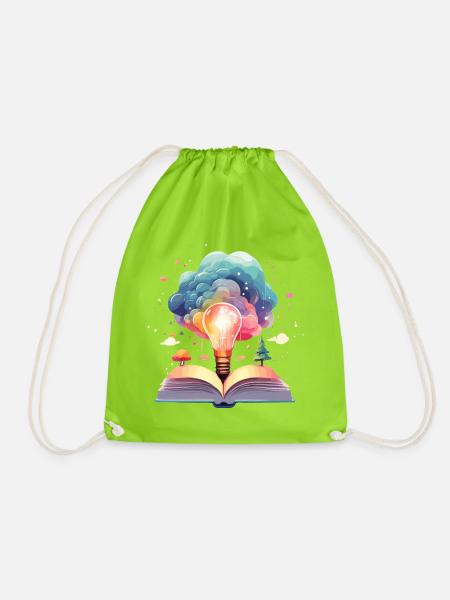 Zauberhafte Bücher Welten - Turnbeutel - Neongrün