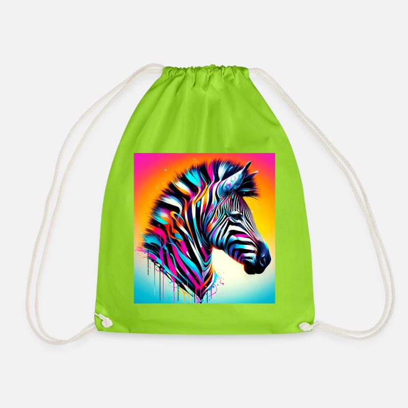 Zebra - Turnbeutel - Neongrün