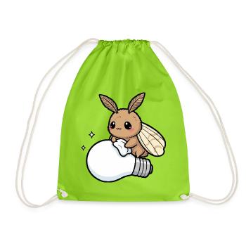Moth Polishes Lamp - Drawstring Bag - neon green - Front