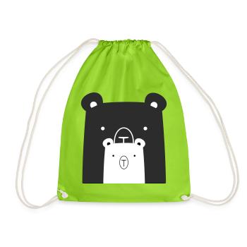 Bear Bear Polar Bear Brown Bear I Gift Idea - Drawstring Bag - neon green - Front