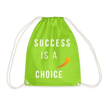 Le succès est un t-shirt choisi pour citation de motivation - Sac de sport léger - vert néon - Devant