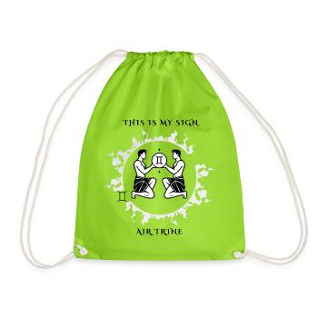 My Gemini sign - Drawstring Bag - neon green - Front