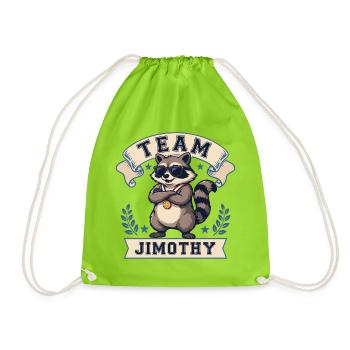 Team Jimothy Chemise drôle de raton laveur Mignon, panda trash - Sac de sport léger - vert néon - Devant