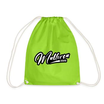 Mallorca 2026 lettering - Drawstring Bag - neon green - Front