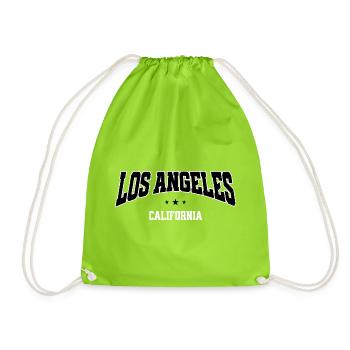 Los Angeles College Style - Drawstring Bag - neon green - Front