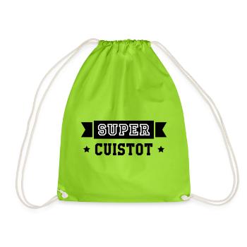 Super Chef - Kitchen - Cook - Drawstring Bag - neon green - Front