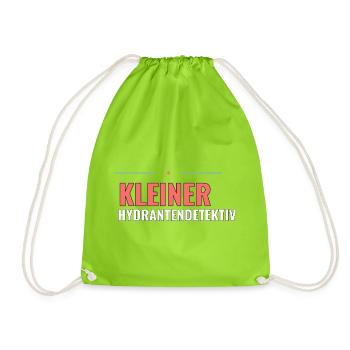 Kleiner Hydrantendetektiv – Kinder T‑Shirt - Turnbeutel - Neongrün - Vorne