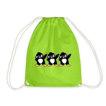 Dab Team Penguin - Drawstring Bag - neon green - Front