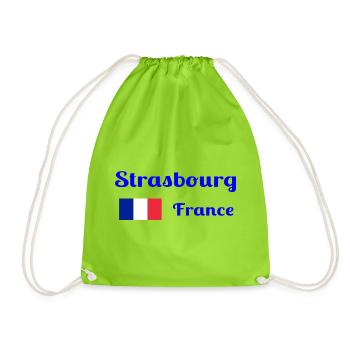 Strasbourg France- Stylish prints - Drawstring Bag - neon green - Front