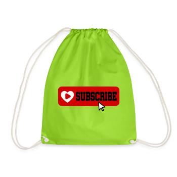 Fabelhaftes Symbol für die Schaltfläche "Abonnieren" des YouTube-Kanals - Turnbeutel - Neongrün - Vorne