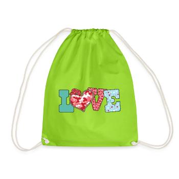 Romance western au cœur d’amour ludique - Sac de sport léger - vert néon - Devant