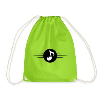 Ligne de symbole des notes de musique - Sac de sport léger - vert néon - Devant