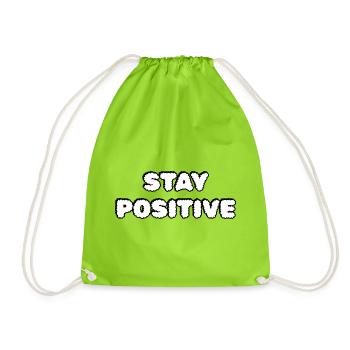 Typographie du cloud Stay Positive - Sac de sport léger - vert néon - Devant