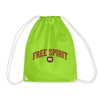 Lettrage Free Spirit MC - Sac de sport léger - vert néon - Devant