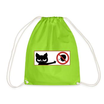 katze, hals Maul - Turnbeutel - Neongrün - Vorne