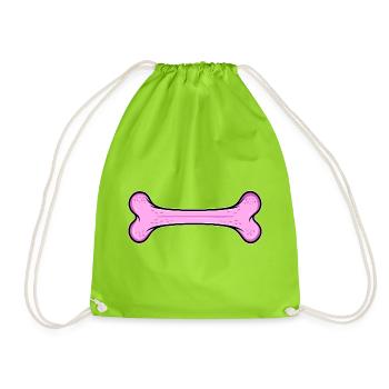 Pinkes Hundeknochen - Turnbeutel - Neongrün - Vorne