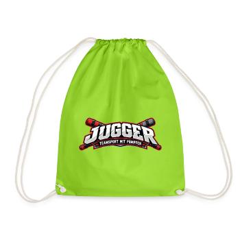 Jugger Teamlogo Banner RotSchwarz - Turnbeutel - Neongrün - Vorne