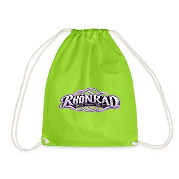 Rhönrad Motiv Lila Knoten - Turnbeutel - Neongrün - Vorne