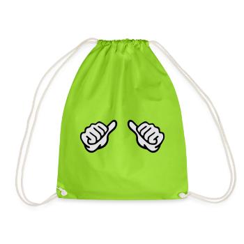 hands - Drawstring Bag - neon green - Front