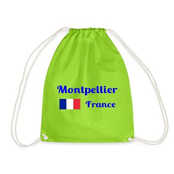 Montpellier, France- Stylish prints - Drawstring Bag - neon green - Front