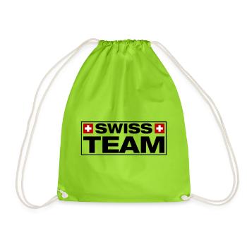 Team Swiss Schweiz - Turnbeutel - Neongrün - Vorne