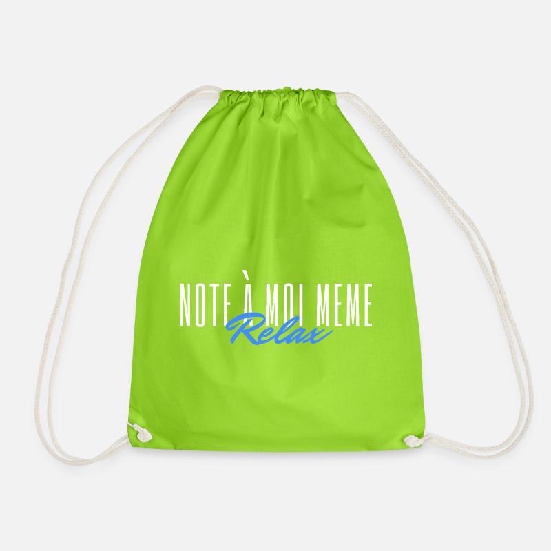 Note to myself Relax - Drawstring Bag - neon green
