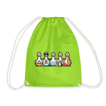 Rangée d’oies d’été - Sac de sport léger - vert néon - Devant