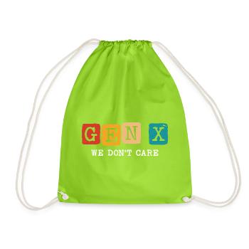 gen x we don't care - Turnbeutel - Neongrün - Vorne