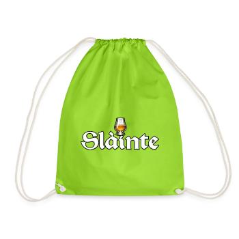 Sláinte Bierglas Design - Turnbeutel - Neongrün - Vorne