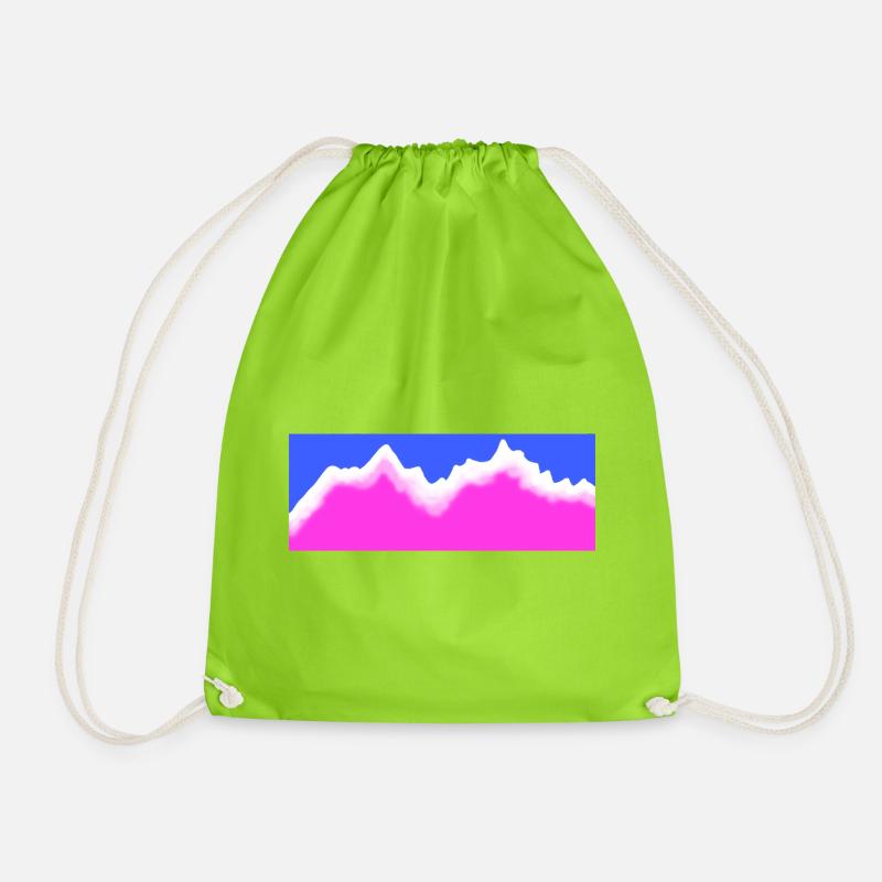 Mountains - Drawstring Bag - neon green