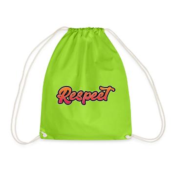 Respekt lettering in dynamic design - Drawstring Bag - neon green - Front