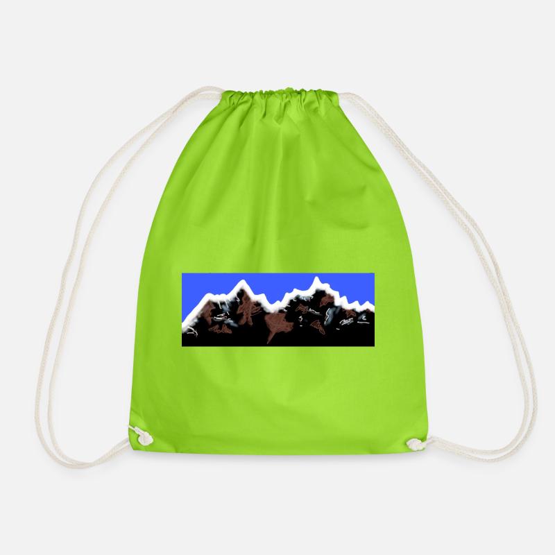 Berge  - Turnbeutel - Neongrün