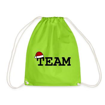 Équipe Chapeau de Noël - Sac de sport léger - vert néon - Devant